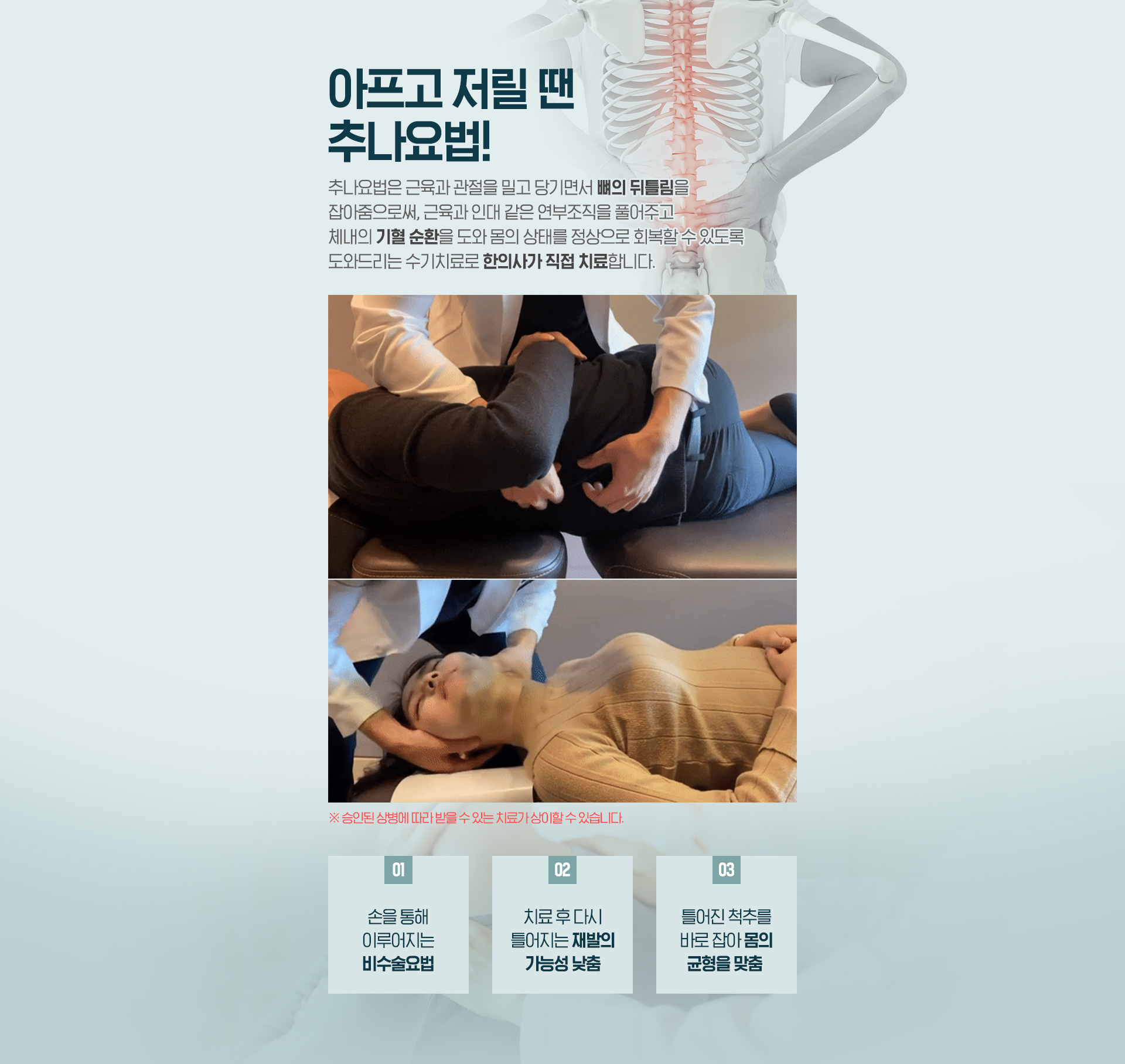 추나요법 산재보험 적용
